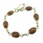 Tigers Eye Bracelet Ring Vintage Coventry Gold Retro 70s Mod Jewelry Wood Nymph