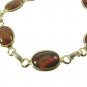 Tigers Eye Bracelet Ring Vintage Coventry Gold Retro 70s Mod Jewelry Wood Nymph