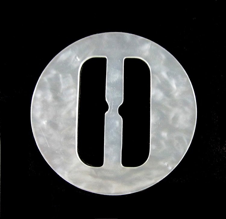 White Pearl Belt Buckle Vintage Scarf Holder Handbag Retro Mod Large Crafts Sewing