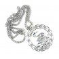 Swan Rhinestone Necklace Silver Large Pendant 70s Coventry Retro Mod 24 Inch Chain