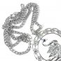 Swan Rhinestone Necklace Silver Large Pendant 70s Coventry Retro Mod 24 Inch Chain