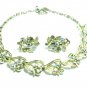 Lisner AB Rhinestone Necklace Earrings Gold Choker Formal Prom Evening Designer Vintage Jewelry