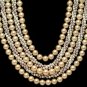 Vintage Faux Pearl Necklace Bib Cleopatra Multi Strand Rope Antique Gold Japan Fashion Jewelry