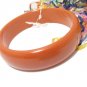 Pumpkin Orange Chunky Bakelite Bangle Bracelet Retro Vintage Fashion Jewelry Thick 3 Inch
