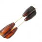 Bakelite Hat Lapel Pin Stickpin Sweater Scarf Double End Root Beer Brown Tortoise