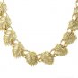 Lisner Retro Mod Jewelry Set Gold Leaf Palm Necklace Earrings Bracelet Parure Designer Vintage