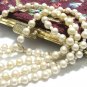 Flapper Faux Pearl Necklace Vintage Glass Beads 35.5 Inch Warm Golden Long Strand