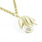 Coventry Large Pearl Drop Pendant Necklace Earrings Faux Gold Baroque Petals Vintage