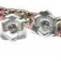Sarah Coventry 1950s Silver Rhodium Flower Earrings Black Diamond Rhinestone Clip On Vintage Jewelry