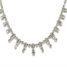 Kramer Diamond Look Rhinestone 60s Necklace Case Emerald Cut Choker Elegant Prom Formal Bridal 15"