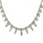 Kramer Diamond Look Rhinestone 60s Necklace Case Emerald Cut Choker Elegant Prom Formal Bridal 15"