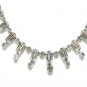 Kramer Diamond Look Rhinestone 60s Necklace Case Emerald Cut Choker Elegant Prom Formal Bridal 15"