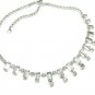 Kramer Diamond Look Rhinestone 60s Necklace Case Emerald Cut Choker Elegant Prom Formal Bridal 15"