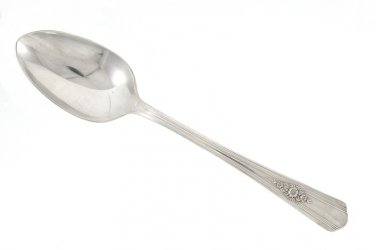International Silver Wm Rogers Silverplate Desire Tablespoon Serving Spoon Flower 1940 Vintage Lot 2