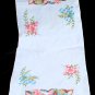 Kitten Cat Tole Painted Scarf Dresser Table Flowers Blue Pink Gray Yellow Vintage