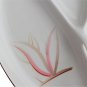 Dragon Flower Vintage Pottery 3 Part Serving Tray Winfield USA 1949 Handle Natural Pink Brown