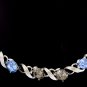 Lisner Blue Ice Smoke Rhinestone Necklace Vintage Designer Prom Bridal Silver 16