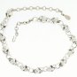 Lisner Blue Ice Smoke Rhinestone Necklace Vintage Designer Prom Bridal Silver 16