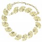 Lisner Gold Curled Leaf Necklace Retro Mod Textured Choker Designer Fashion Jewelry