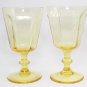 Lenox Antique Wine Glass Water Goblet Yellow Paneled Hand Blown Crystal NOS