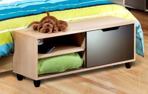 Footboard Bench Storage Unit - TV Stand - Media Cabinet Rack - Shoe Storage - Kids or Adult