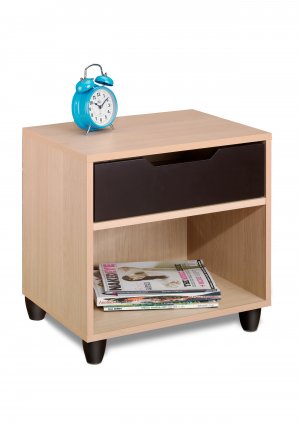 One (1) Drawer Night Stand - Kids or Adult - Storage Shelf - Book Case