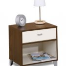 1 Drawer Night Stand Bedside Table with Storage Bookshelf