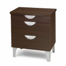 Three (3) Drawer Espresso Bedroom Night Stand Storage Table
