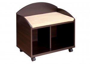 Bedroom Vanity Bench Storage Seat Mobile - on wheels