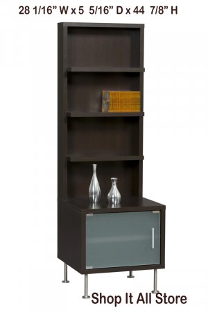 Espresso TV Audio / Cable / Satellite Components Storage Tower Bookcase