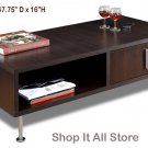 Espresso Living Room Console Coffee Table with Drawer and Storage Area