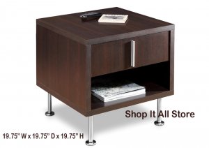 Espresso Living Room Console End Table w/ Drawer & Storage Area - Can be Used as a Night Stand Also