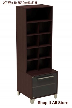 Espresso TV Audio / Cable / Satellite Components Storage Tower Bookcase