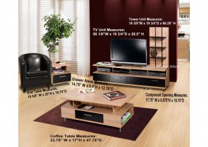 Plasma / LCD / DLP TV Stand Base Storage Entertainment Center + Coffee Table / End Table