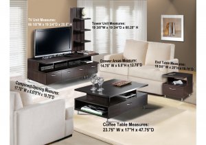 Plasma / LCD / DLP TV Stand Base Storage Entertainment Center + Coffee Table / End Table