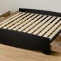 Black King Size 6 Drawer Platform Storage Bed + King Bookcase Storage Headboard