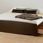 Espresso King Size 6 Drawer Platform Storage Bed + King Bookcase Storage Headboard