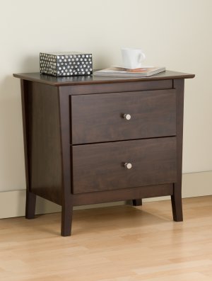 ESPRESSO BEDROOM NIGHT STAND STORAGE TABLE BOOK CASE