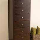 ESPRESSO BEDROOM DRESSER CHEST STORAGE LINGERIE STAND