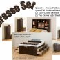 Espresso Queen Tall Storage Platform Bed + Tall Headboard + (2) Dressers + (2) Night Stands