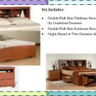 CHERRY Double/Full Size Platform Storage Bed + Headboard + Night Stand Package