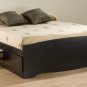 BLACK Double/Full Size Platform Storage Bed + Headboard + Night Stand Package