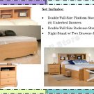 MAPLE Double/Full Size Platform Storage Bed + Headboard + Night Stand Package