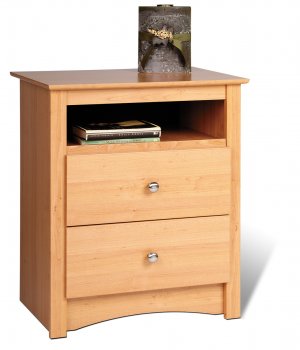 Maple Bedroom Night Stand Storage Bookcase Books Nightstand