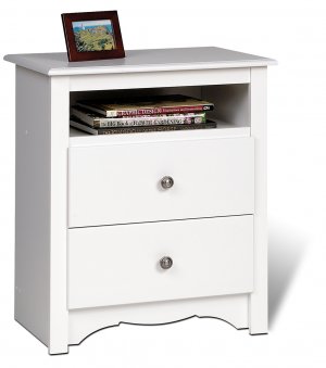 White Bedroom Night Stand Storage Bookcase Books Nightstand