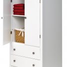 White Bedroom Armoire / Entertainment Center w/ 2-Storage Drawers