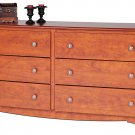 Cherry Six (6) Drawer Bedroom Clothes Dresser Cabinet Chest