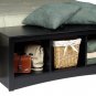Black Queen Double/Full Hallway Bed Bench Storage Room Organizer