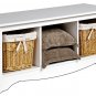 White Queen Double/Full Hallway Bed Bench Storage Room Organizer