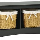 Black Twin Hallway Bed Footboard Bench Storage Room Organizer